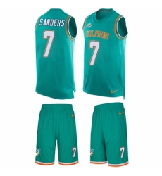 Men's Nike Miami Dolphins #7 Jason Sanders Limited Aqua Green Tank Top Suit NFL Jersey