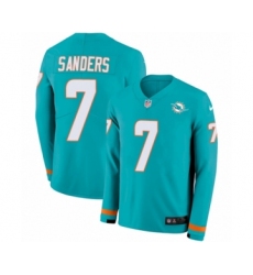 Men's Nike Miami Dolphins #7 Jason Sanders Limited Aqua Therma Long Sleeve NFL Jersey