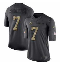 Men's Nike Miami Dolphins #7 Jason Sanders Limited Black 2016 Salute to Service NFL Jersey
