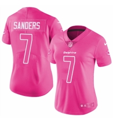 Women's Nike Miami Dolphins #7 Jason Sanders Limited Pink Rush Fashion NFL Jersey