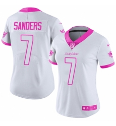 Women's Nike Miami Dolphins #7 Jason Sanders Limited White/Pink Rush Fashion NFL Jersey