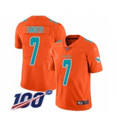 Youth Miami Dolphins #7 Jason Sanders Limited Orange Inverted Legend 100th Season Football Jersey
