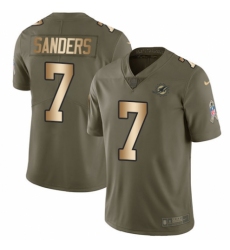 Youth Nike Miami Dolphins #7 Jason Sanders Limited Olive/Gold 2017 Salute to Service NFL Jersey