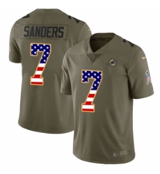 Youth Nike Miami Dolphins #7 Jason Sanders Limited Olive/USA Flag 2017 Salute to Service NFL Jersey