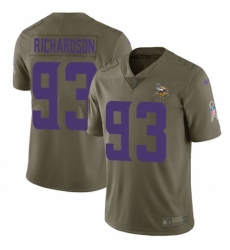 Men's Nike Minnesota Vikings #93 Sheldon Richardson Limited Olive 2017 Salute to Service NFL Jersey