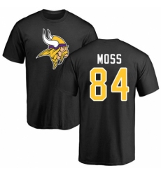 NFL Nike Minnesota Vikings #84 Randy Moss Black Name & Number Logo T-Shirt