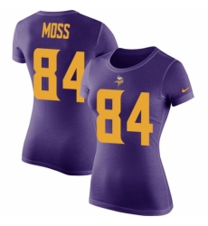 NFL Women's Nike Minnesota Vikings #84 Randy Moss Purple Rush Pride Name & Number T-Shirt