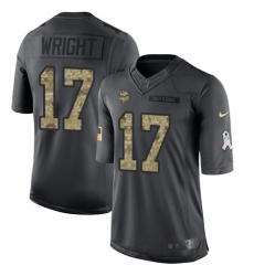 Men's Nike Minnesota Vikings #17 Kendall Wright Limited Black 2016 Salute to Service NFL Jersey
