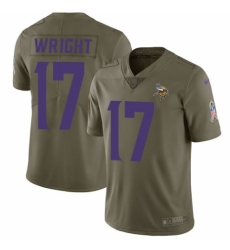 Men's Nike Minnesota Vikings #17 Kendall Wright Limited Olive 2017 Salute to Service NFL Jersey