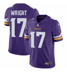 Men's Nike Minnesota Vikings #17 Kendall Wright Purple Team Color Vapor Untouchable Limited Player NFL Jersey