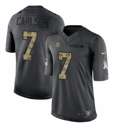 Men's Nike Minnesota Vikings #7 Daniel Carlson Limited Black 2016 Salute to Service NFL Jersey