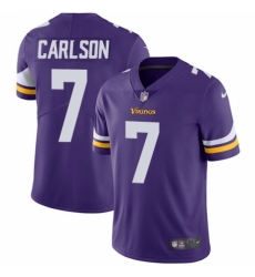 Men's Nike Minnesota Vikings #7 Daniel Carlson Purple Team Color Vapor Untouchable Limited Player NFL Jersey