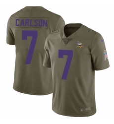 Youth Nike Minnesota Vikings #7 Daniel Carlson Limited Olive 2017 Salute to Service NFL Jersey