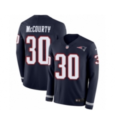 Men's Nike New England Patriots #30 Jason McCourty Limited Navy Blue Therma Long Sleeve NFL Jersey