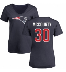 NFL Women's Nike New England Patriots #30 Jason McCourty Navy Blue Name & Number Logo Slim Fit T-Shirt