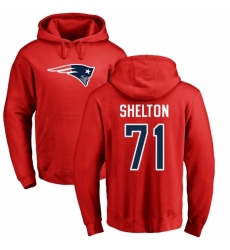 NFL Nike New England Patriots #71 Danny Shelton Red Name & Number Logo Pullover Hoodie