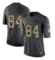 Men's Nike New England Patriots #84 Cordarrelle Patterson Limited Black 2016 Salute to Service NFL Jersey