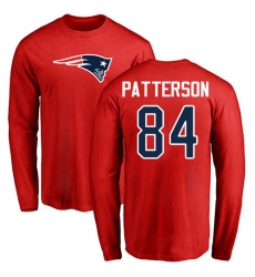 NFL Nike New England Patriots #84 Cordarrelle Patterson Red Name & Number Logo Long Sleeve T-Shirt