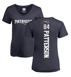 NFL Women's Nike New England Patriots #84 Cordarrelle Patterson Navy Blue Backer T-Shirt