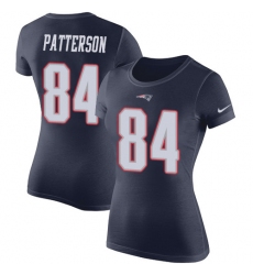 NFL Women's Nike New England Patriots #84 Cordarrelle Patterson Navy Blue Rush Pride Name & Number T-Shirt
