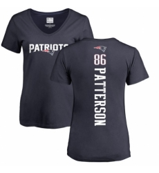 NFL Women's Nike New England Patriots #86 Cordarrelle Patterson Navy Blue Backer T-Shirt