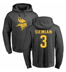 NFL Nike Minnesota Vikings #3 Trevor Siemian Ash One Color Pullover Hoodie
