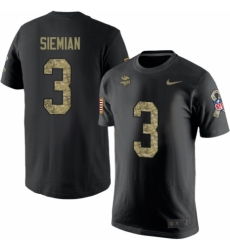 NFL Nike Minnesota Vikings #3 Trevor Siemian Black Camo Salute to Service T-Shirt