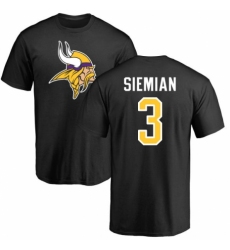 NFL Nike Minnesota Vikings #3 Trevor Siemian Black Name & Number Logo T-Shirt