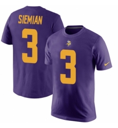 NFL Nike Minnesota Vikings #3 Trevor Siemian Purple Rush Pride Name & Number T-Shirt