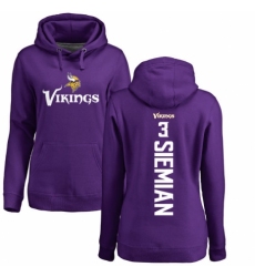 NFL Women's Nike Minnesota Vikings #3 Trevor Siemian Purple Backer Pullover Hoodie
