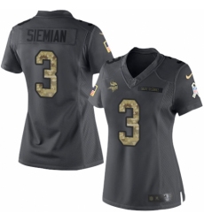 Women's Nike Minnesota Vikings #3 Trevor Siemian Limited Pink Rush Fashion NFL Jersey