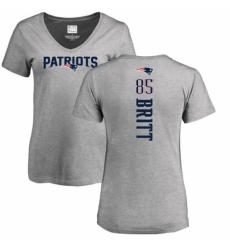 NFL Women's Nike New England Patriots #85 Kenny Britt Ash Backer V-Neck T-Shirt