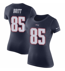 NFL Women's Nike New England Patriots #85 Kenny Britt Navy Blue Rush Pride Name & Number T-Shirt