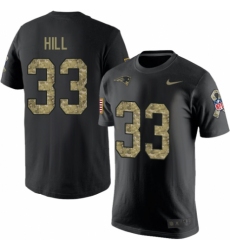 NFL Nike New England Patriots #33 Jeremy Hill Black Camo Salute to Service T-Shirt