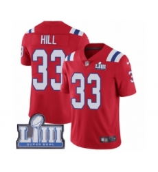Youth Nike New England Patriots #33 Jeremy Hill Red Alternate Vapor Untouchable Limited Player Super Bowl LIII Bound NFL Jersey