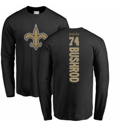 NFL Nike New Orleans Saints #74 Jermon Bushrod Black Backer Long Sleeve T-Shirt
