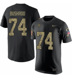 NFL Nike New Orleans Saints #74 Jermon Bushrod Black Camo Salute to Service T-Shirt