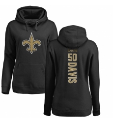NFL Women's Nike New Orleans Saints #50 DeMario Davis Black Backer Pullover Hoodie