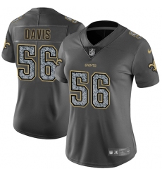 Women's Nike New Orleans Saints #56 DeMario Davis Gray Static Vapor Untouchable Limited NFL Jersey