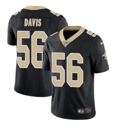 Youth Nike New Orleans Saints #56 DeMario Davis Black Team Color Vapor Untouchable Limited Player NFL Jersey