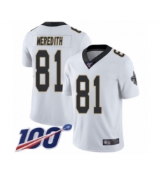 Men's New Orleans Saints #81 Cameron Meredith White Vapor Untouchable Limited Player 100th Season Football Jersey