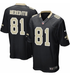 Men's Nike New Orleans Saints #81 Cameron Meredith Game Black Team Color NFL Jersey