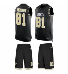 Men's Nike New Orleans Saints #81 Cameron Meredith Limited Black Tank Top Suit NFL Jersey