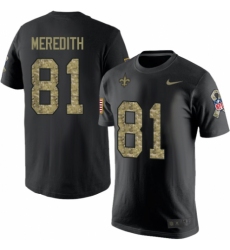 NFL Nike New Orleans Saints #81 Cameron Meredith Black Camo Salute to Service T-Shirt