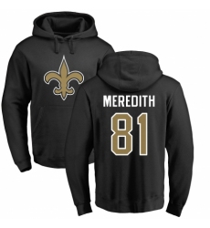 NFL Nike New Orleans Saints #81 Cameron Meredith Black Name & Number Logo Pullover Hoodie