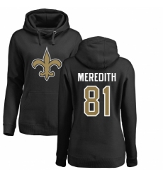 NFL Women's Nike New Orleans Saints #81 Cameron Meredith Black Name & Number Logo Pullover Hoodie