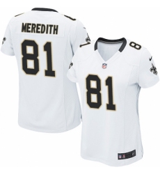 Women's Nike New Orleans Saints #81 Cameron Meredith Game White NFL Jersey