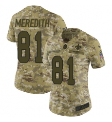 Women's Nike New Orleans Saints #81 Cameron Meredith Limited Camo 2018 Salute to Service NFL Jersey