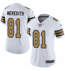 Women's Nike New Orleans Saints #81 Cameron Meredith Limited White Rush Vapor Untouchable NFL Jersey