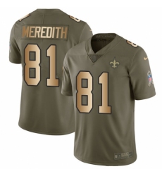 Youth Nike New Orleans Saints #81 Cameron Meredith Limited Olive/Gold 2017 Salute to Service NFL Jersey